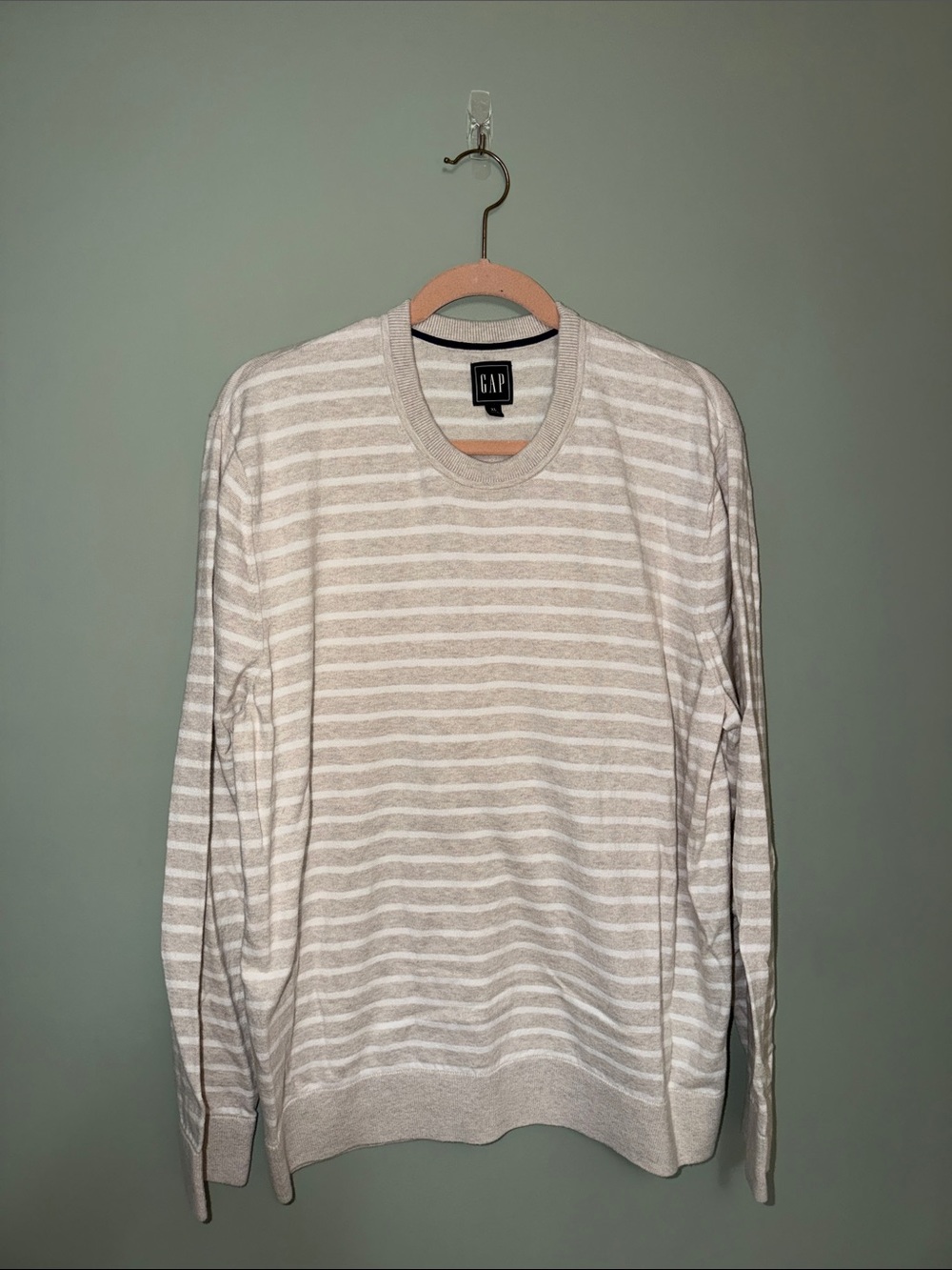 Gap Men’s Mainstay Crew Oatmeal Stripe Sweater XL
